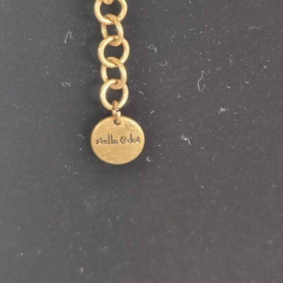 Stella & Dot Gold-Tone Turquoise Geometric Statement Collar Necklace - Picture 5 of 5